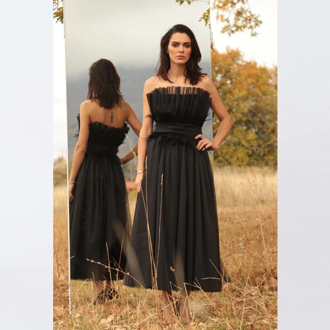 Дълга рокля от тюл