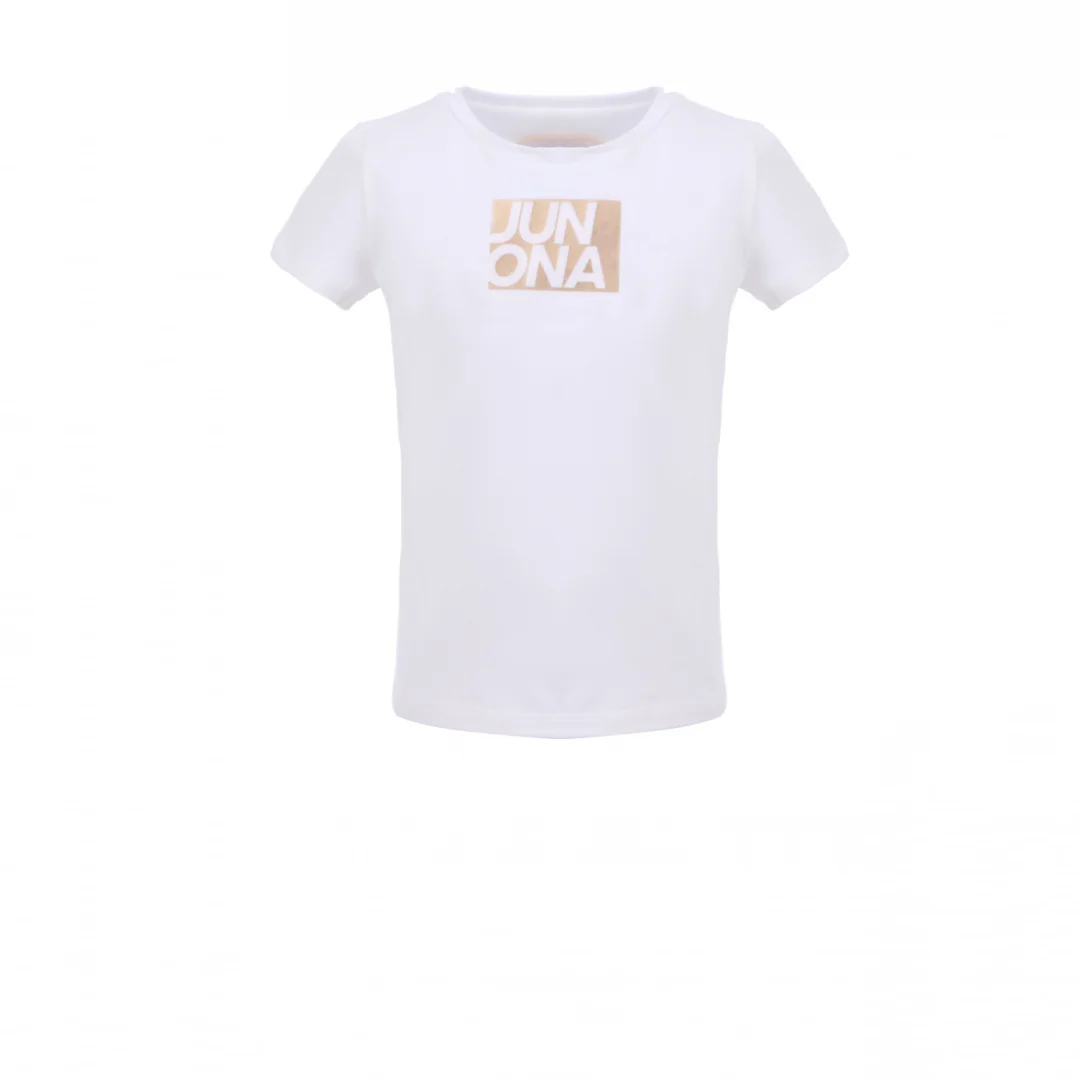 Детска тениска със златно лого Junona