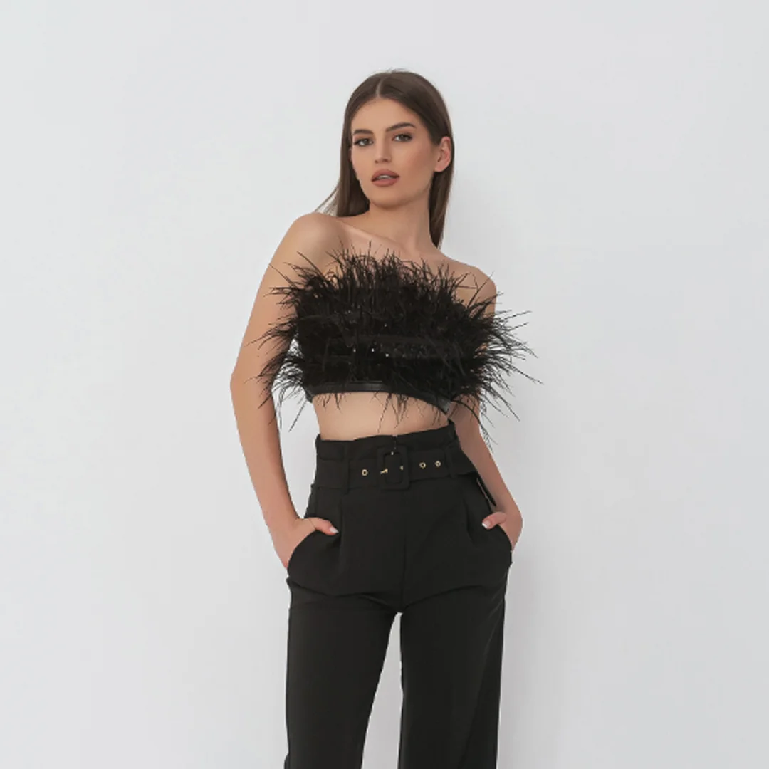 Бюстие с пера и пайети