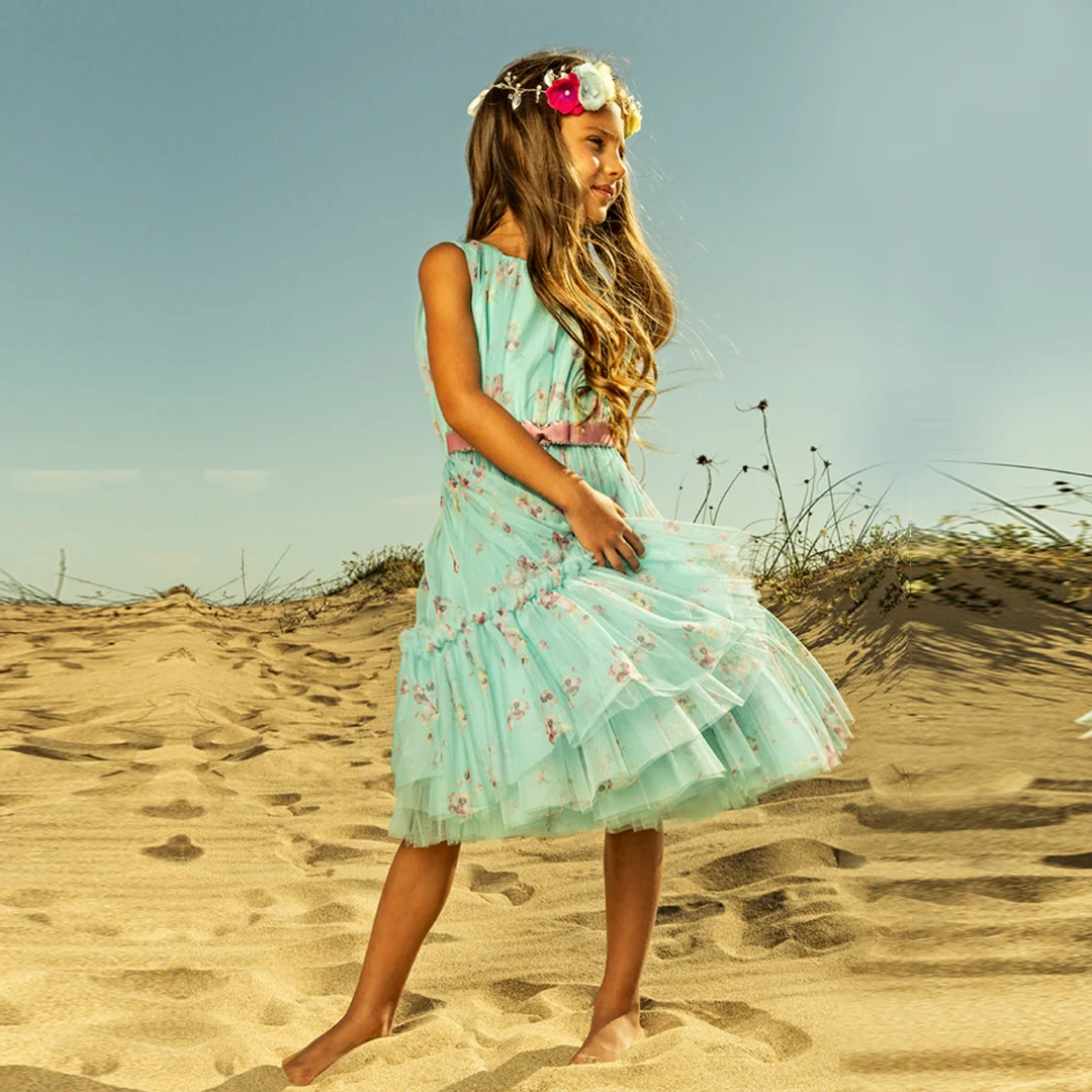 Детска рокля с флорален принт