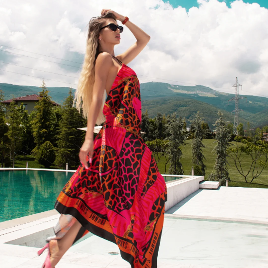 Асиметрична рокля с принт JNA Summer