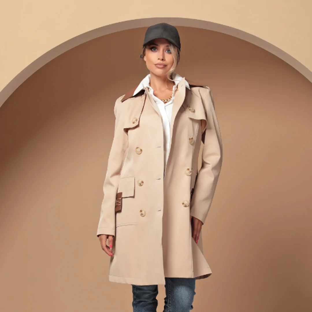 Тренчкот с кожа и копчета