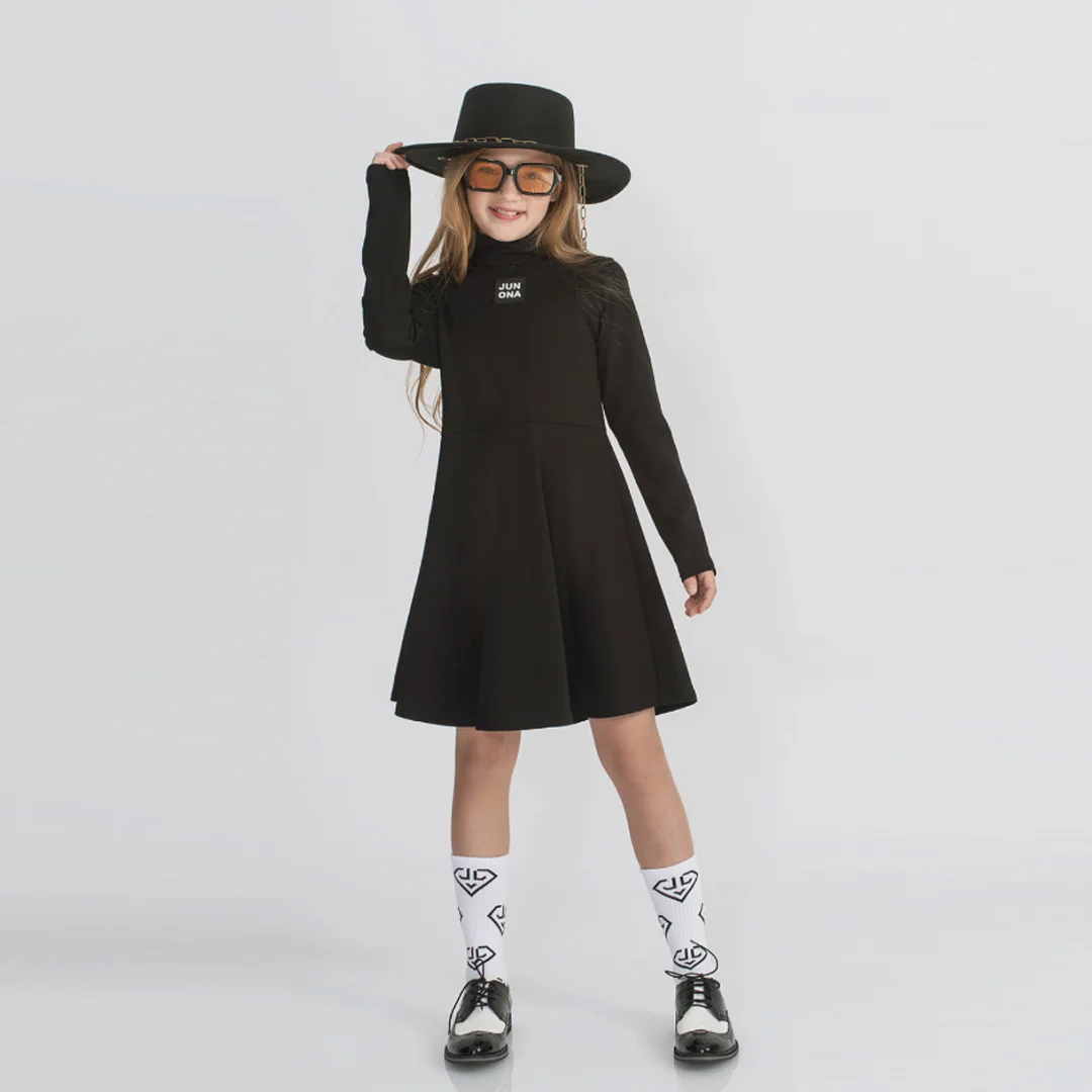 Детска рокля с поло яка