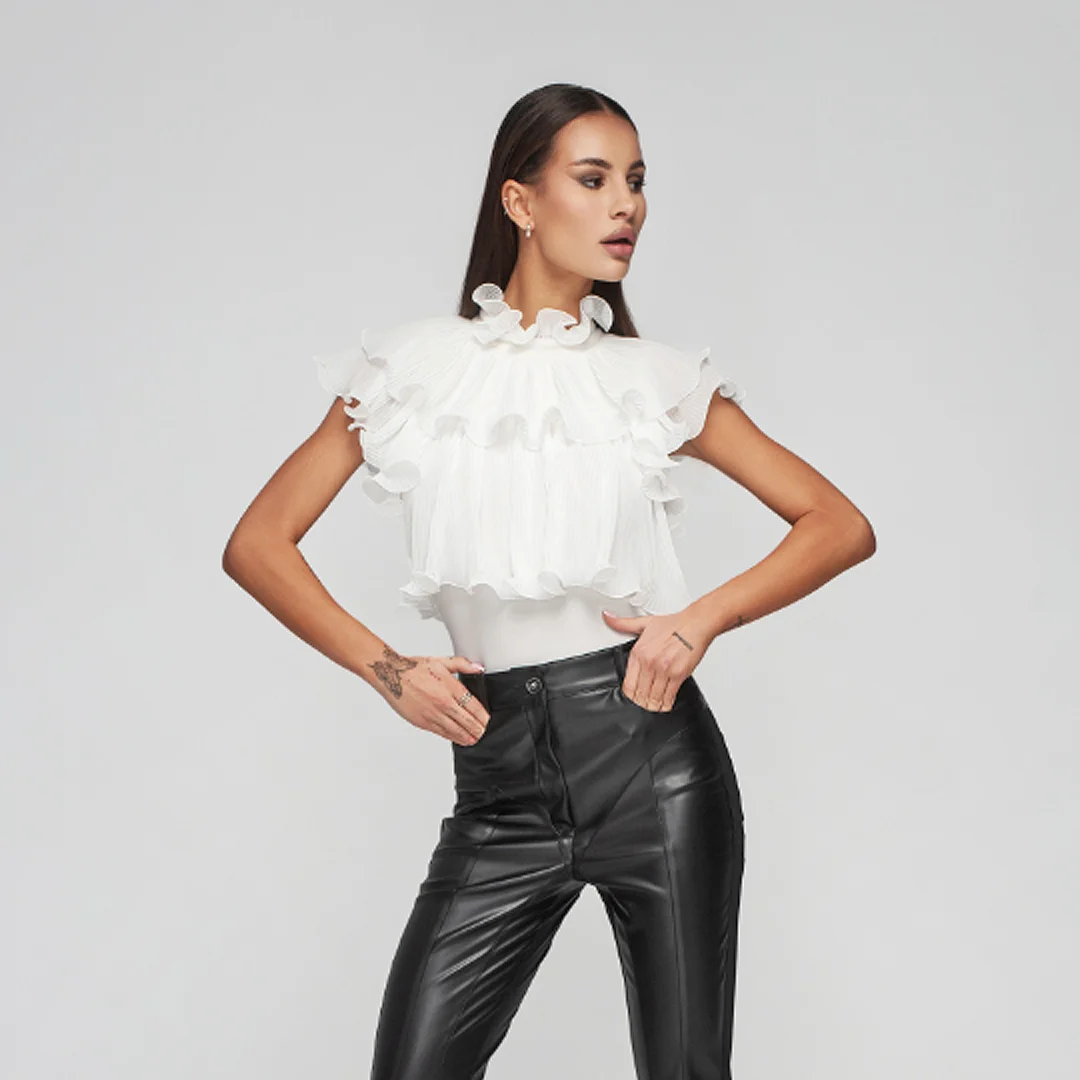 Боди с плисета