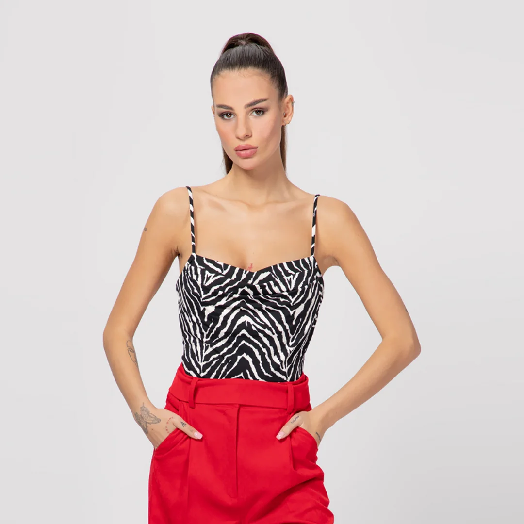 Боди с тънки презрамки