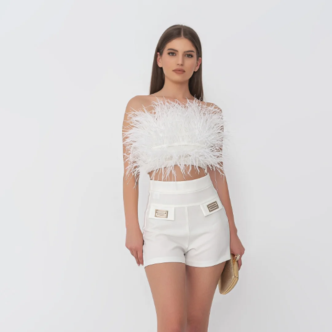 Бюстие с пера и пайети