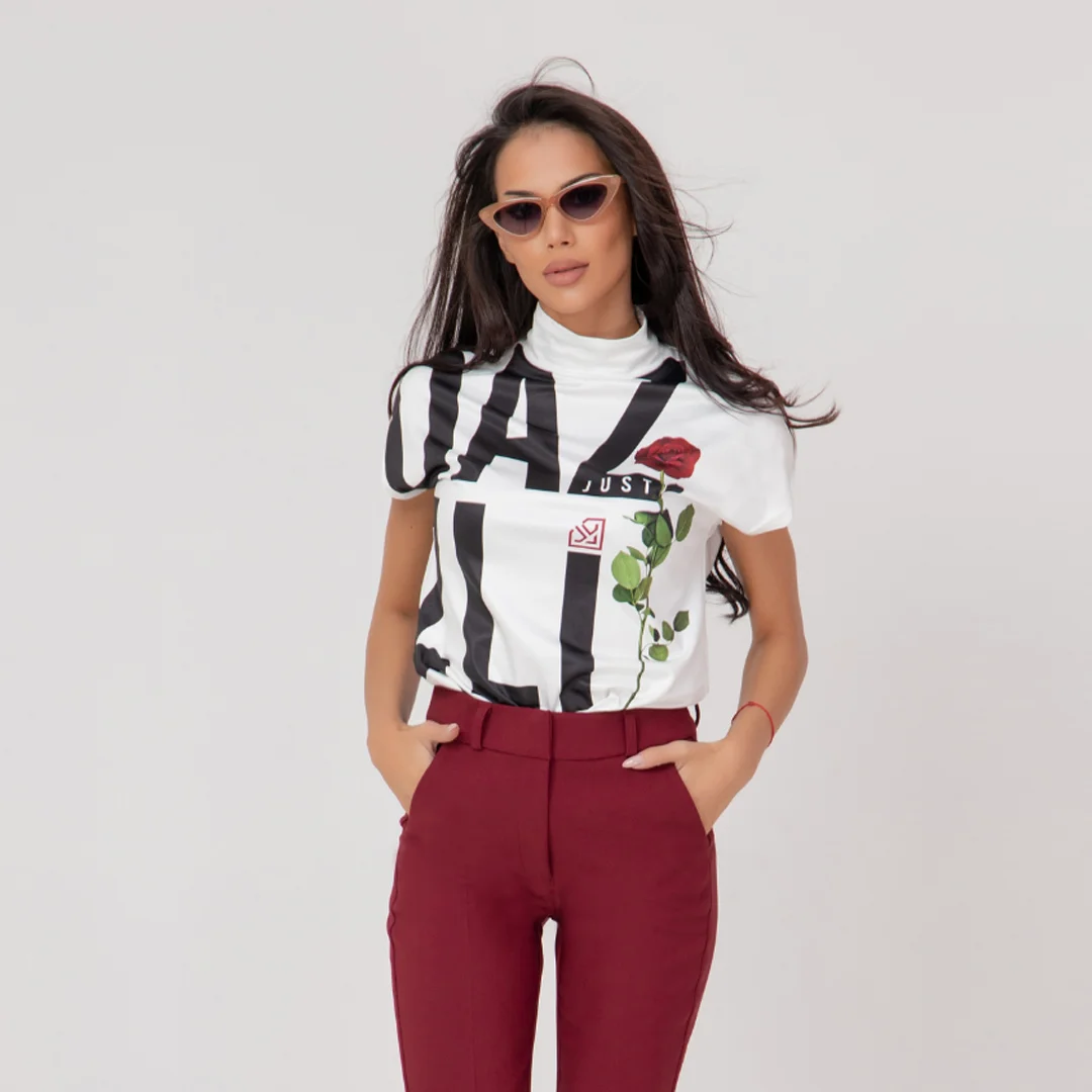 Поло с къс ръкав и принт