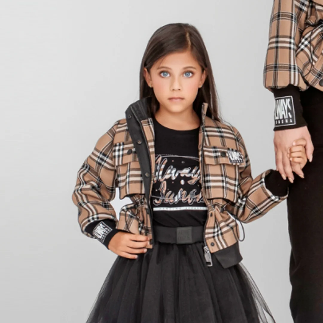 Детско карирано яке