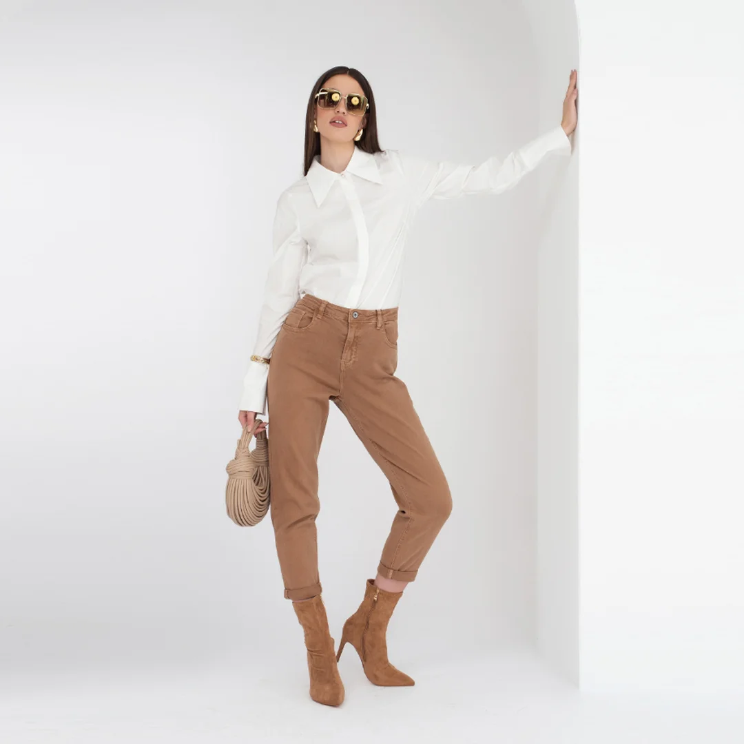 Свободни дънки с подгъв