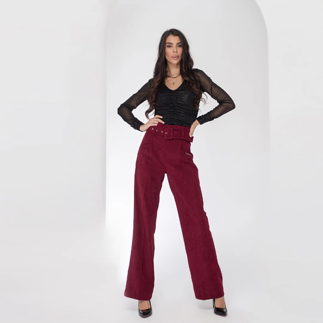 Широк панталон от рипсено кадифе