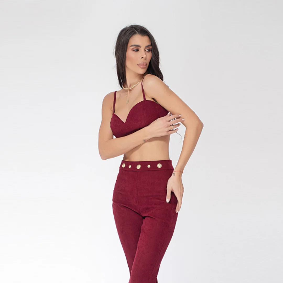 Бюстие от рипсено кадифе