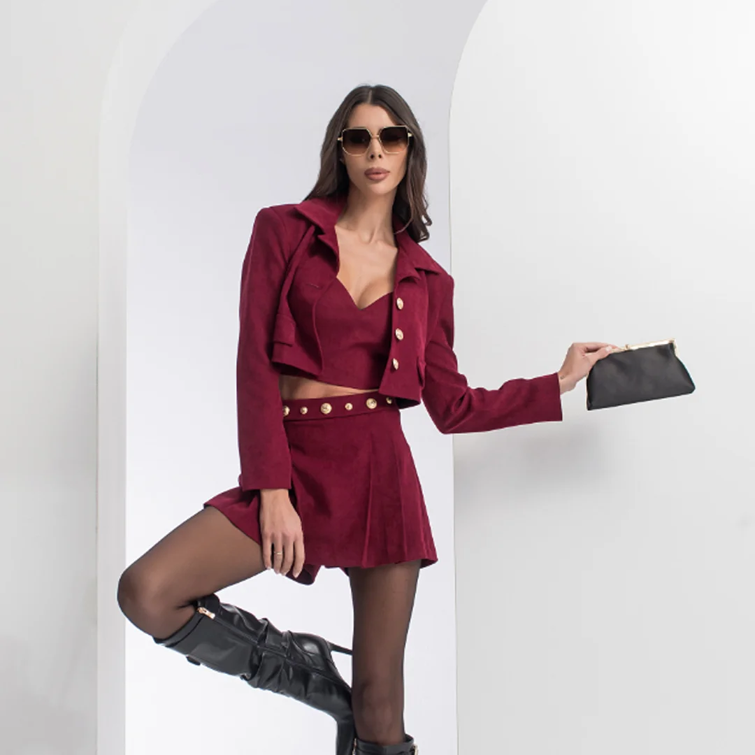 Късо сако от рипсено кадифе