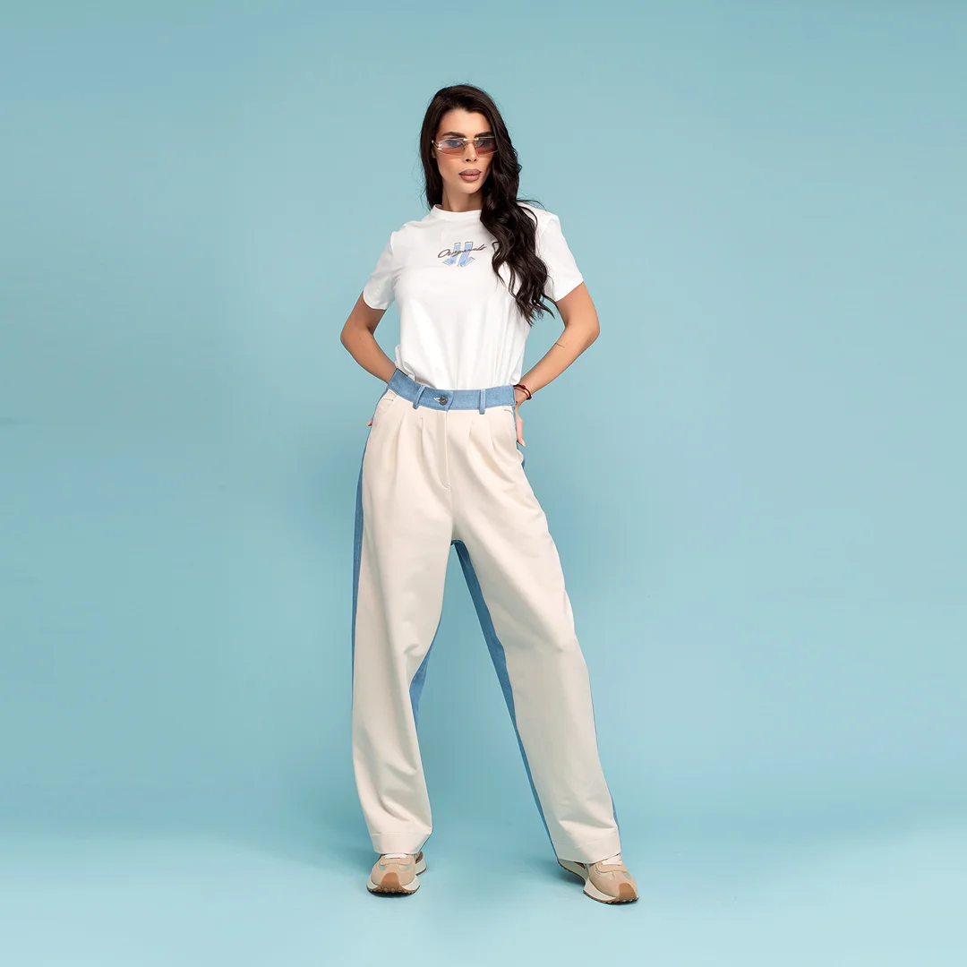 Оувърсайз панталон с двойни басти