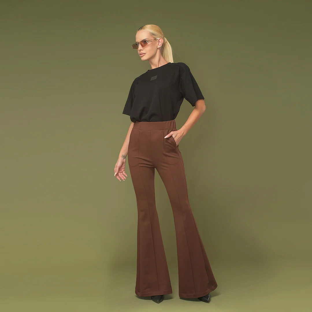 Панталон чарлстон с шит ръб