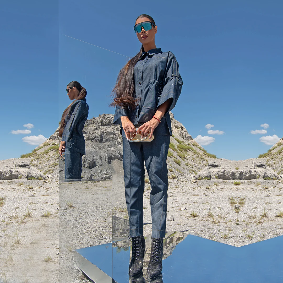 Панталон от деним с шит ръб