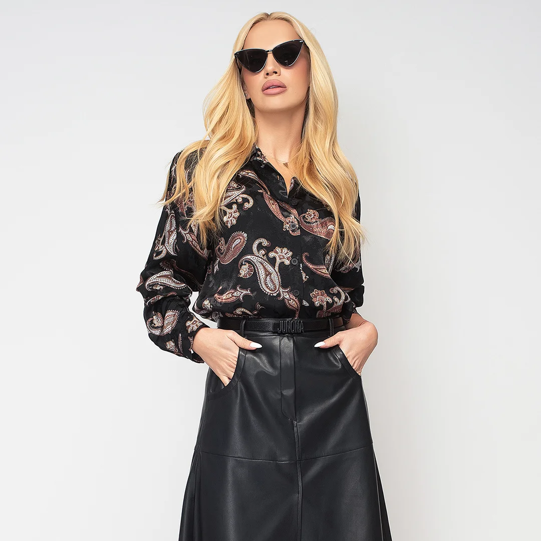 Сатенирана риза с принт